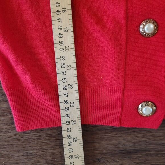 Designers Originals Cardigan Sz S Red Button Sweater Vintage USA READ - Picture 6 of 15